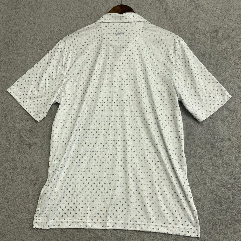 NEW Greg Norman ML75 Men's M Polo Shirt Luxurious Moisture Wicking Pattern